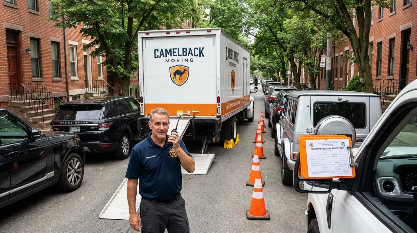 City street loading permit setup in Swarthmore, PA